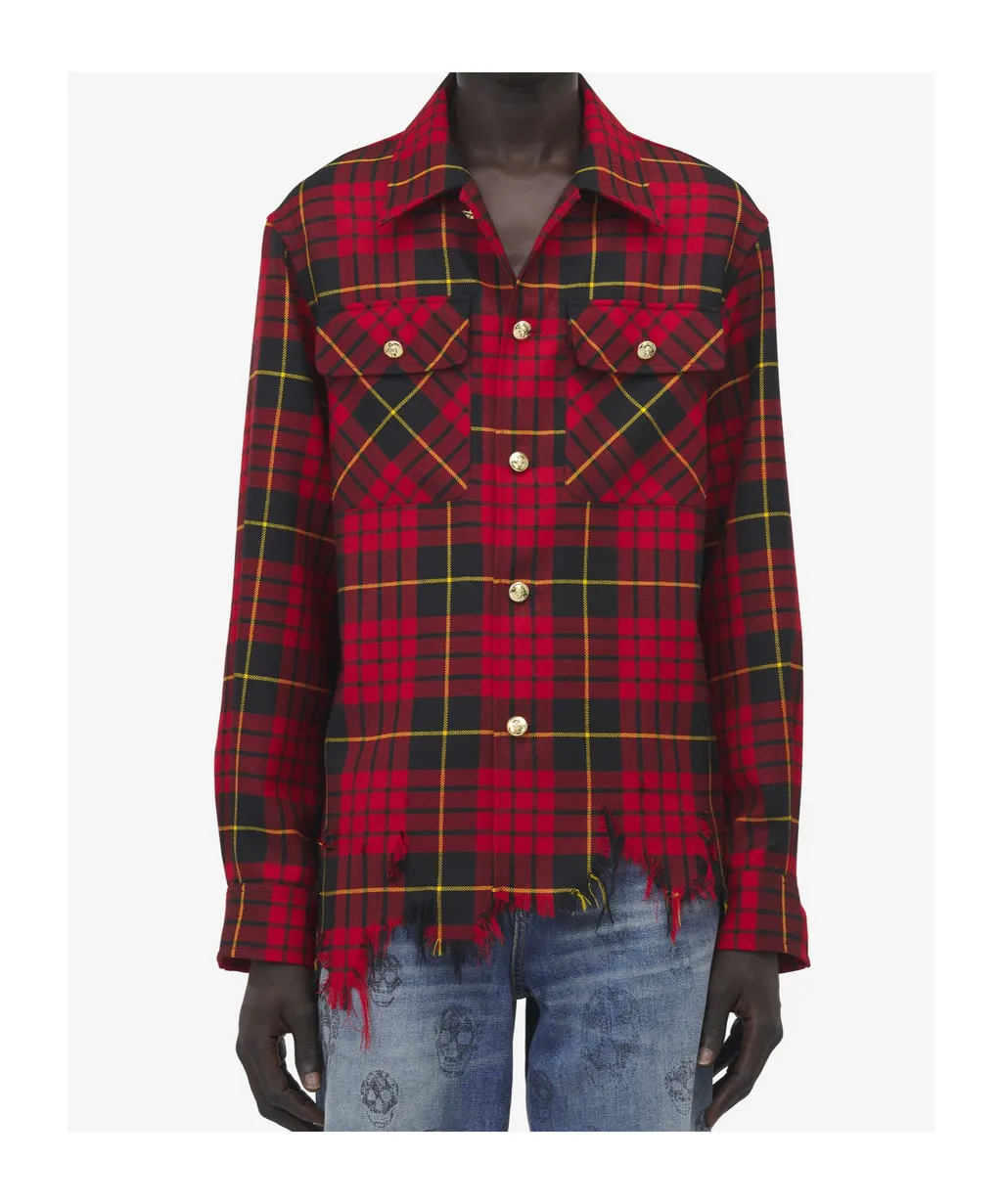 Distressed Tartan Overshirt