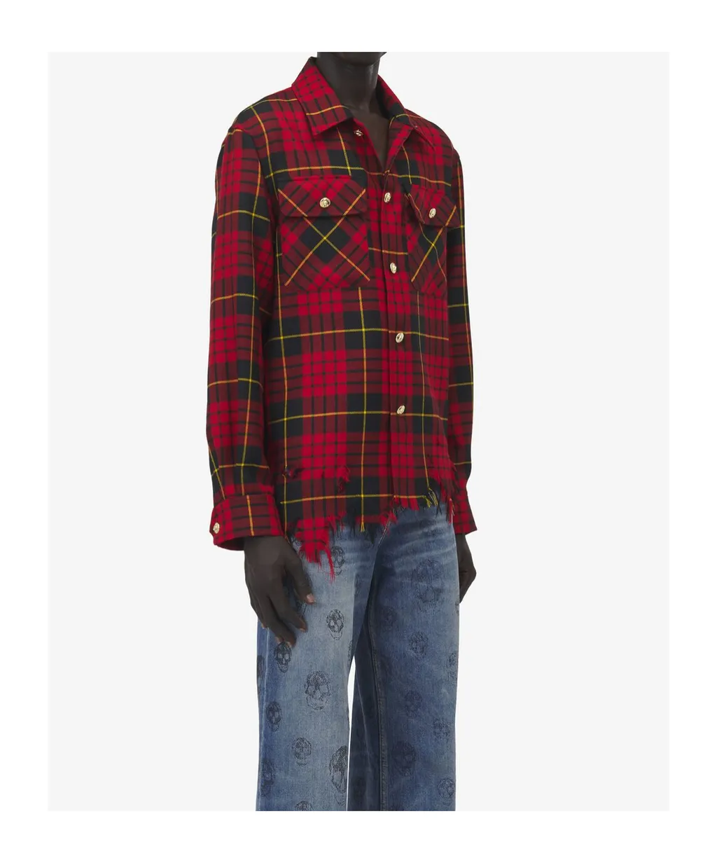 Distressed Tartan Overshirt