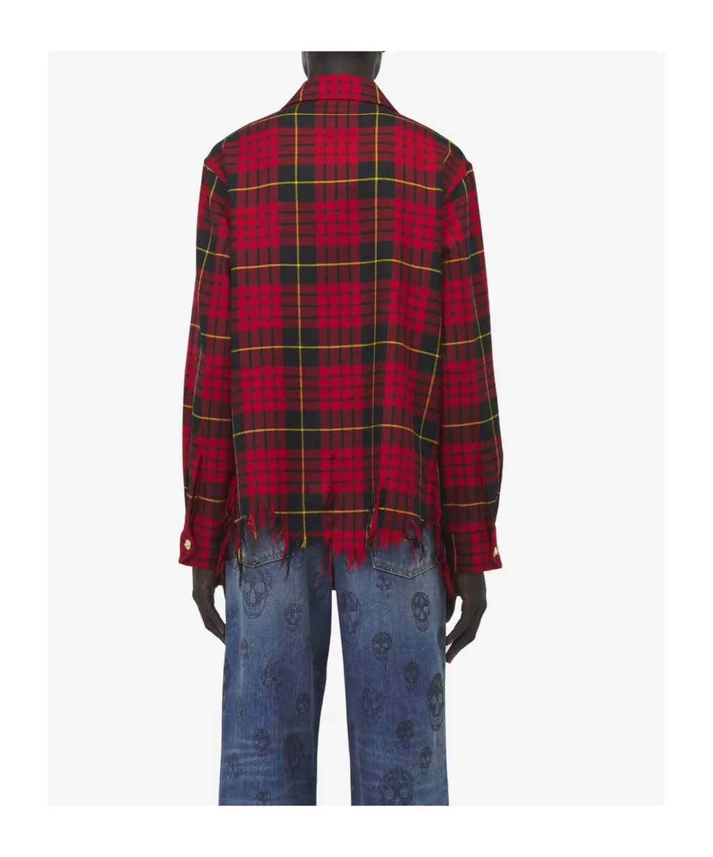 Distressed Tartan Overshirt