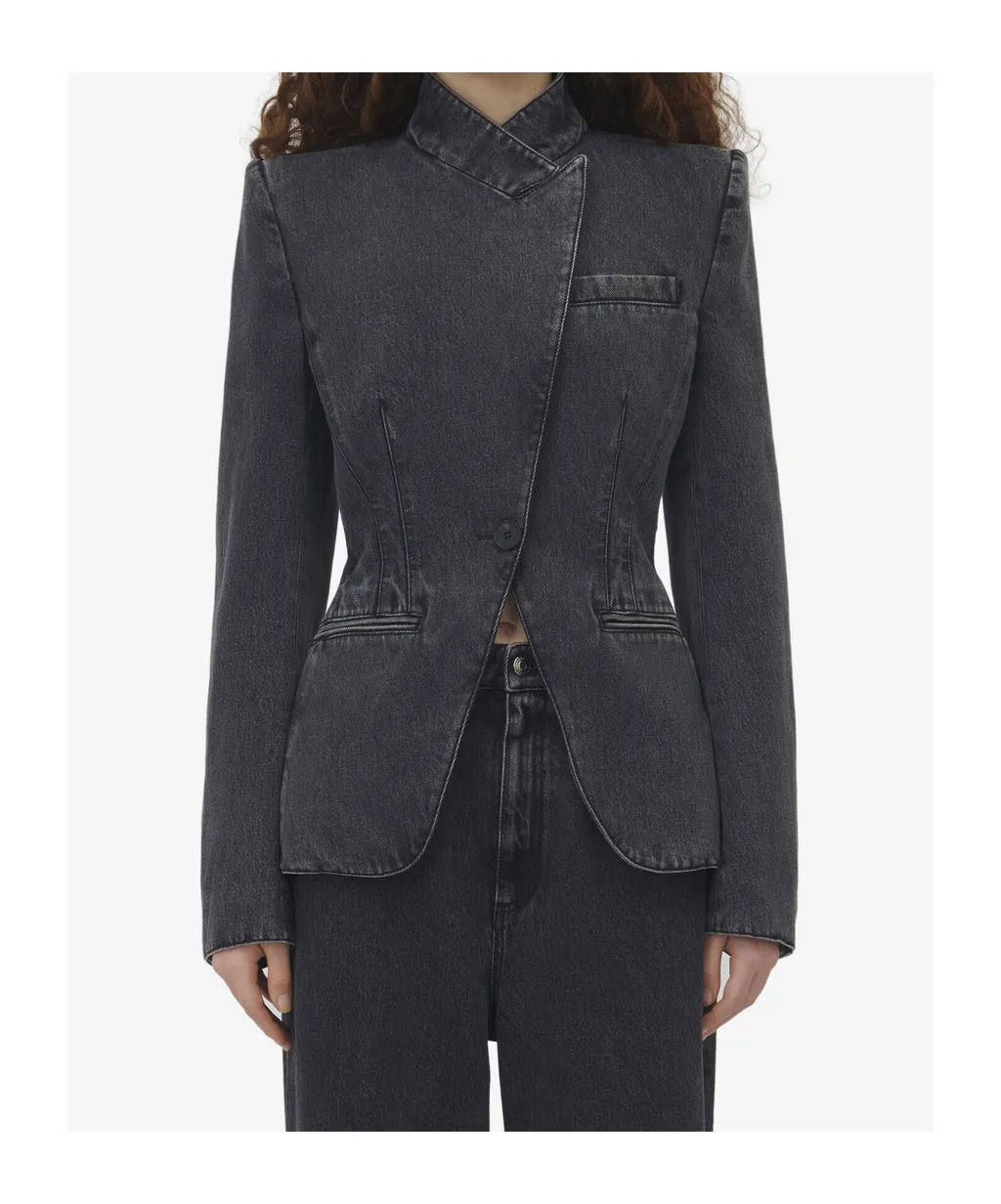 Twisted Spliced Denim Jacket