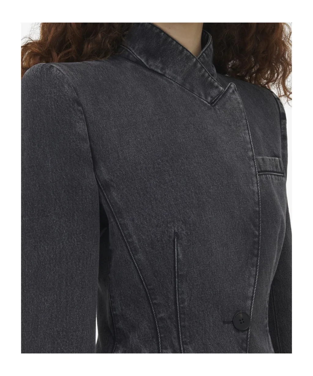 Twisted Spliced Denim Jacket