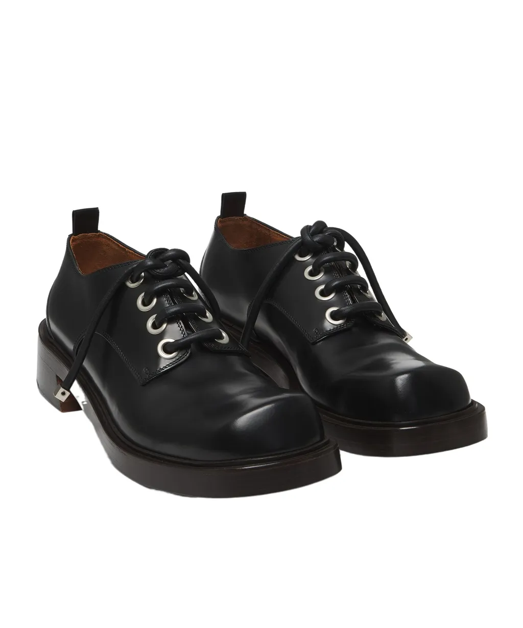 Round-Toe Lace-Up Derby Shoes