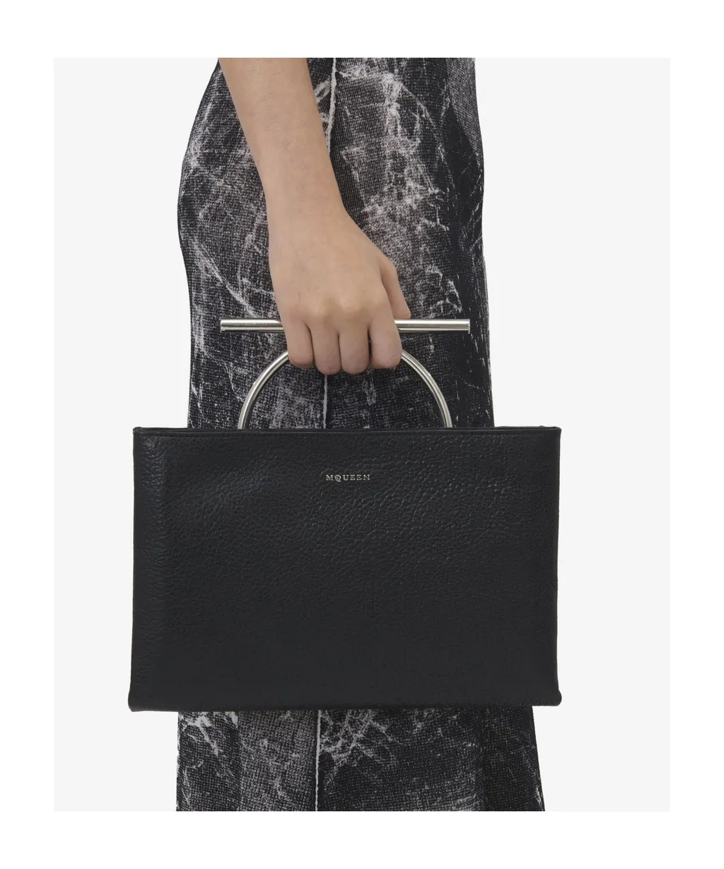 Cross-Bar Logo Lettering Clutch Bag