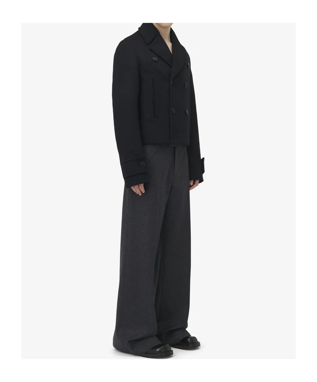 Double Breasted Felt Peacoat