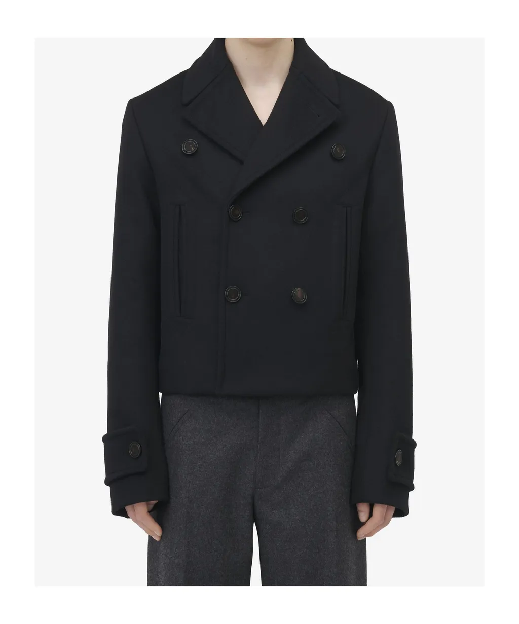 Double Breasted Felt Peacoat