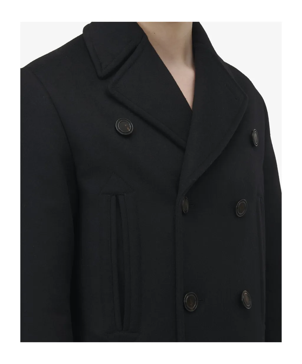 Double Breasted Felt Peacoat