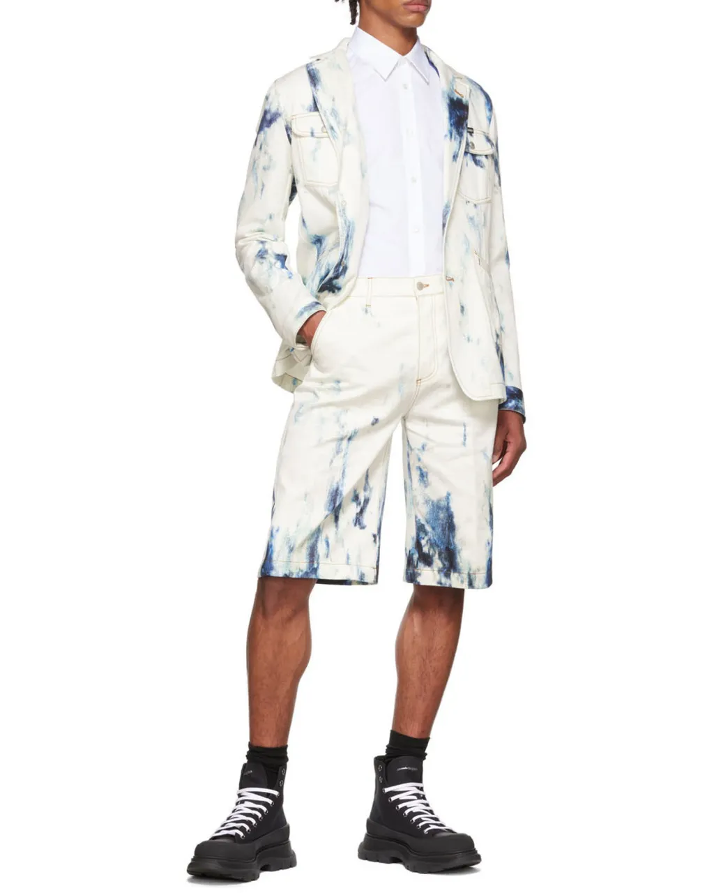 Tie-Dye Print Bermuda Shorts