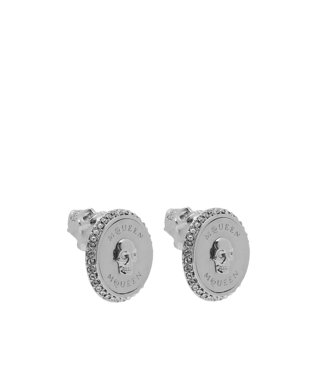 Skull Embellished Round Earrings