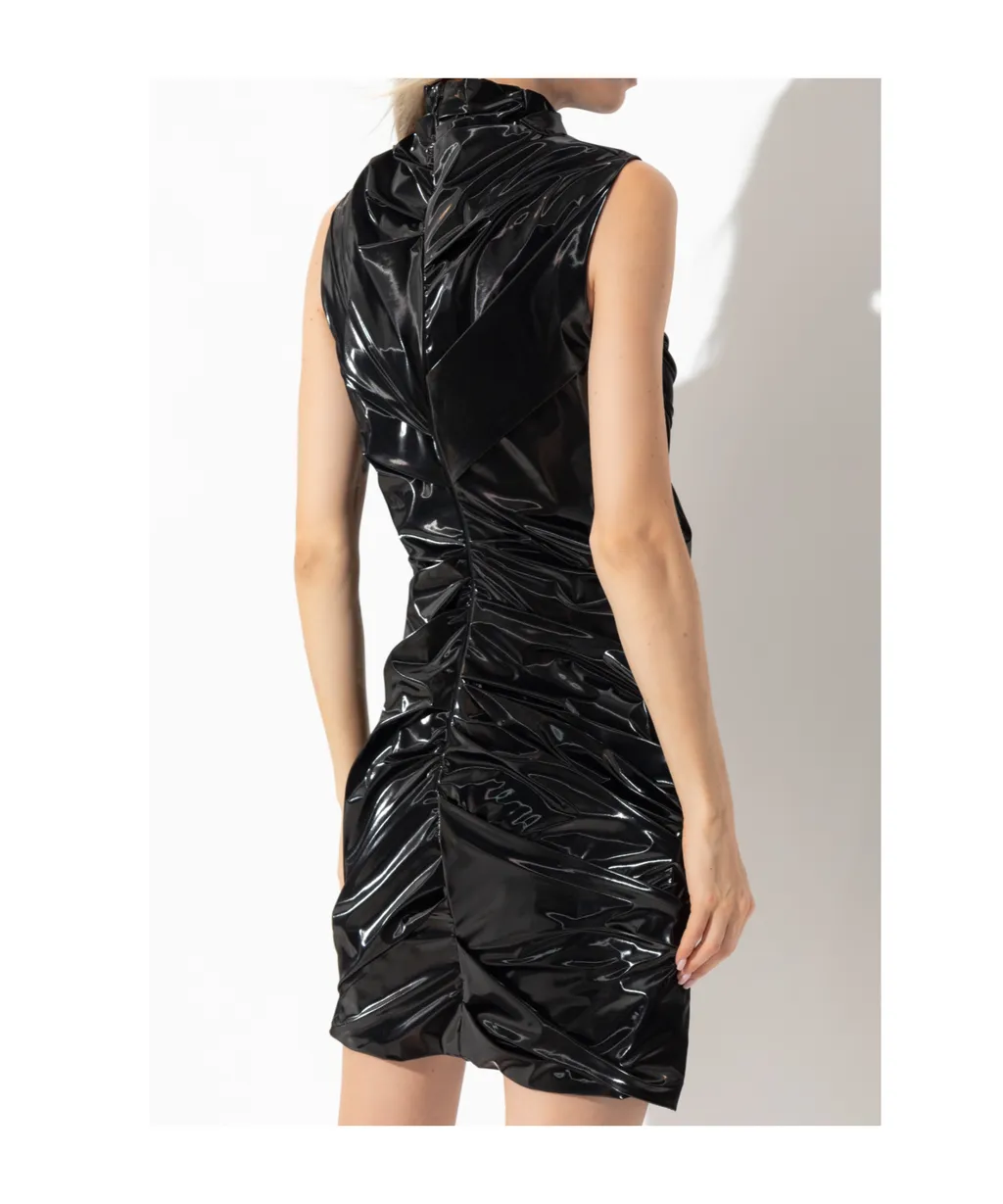 Laminated Jersey Mini Dress