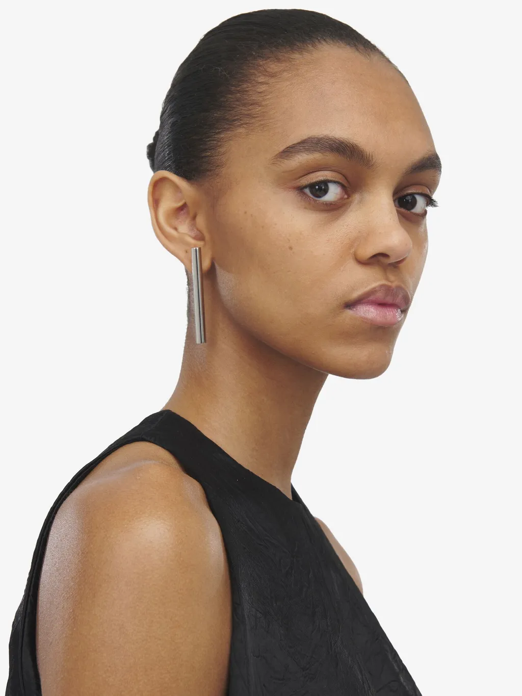 Cross-Bar Logo Engraved Earrings
