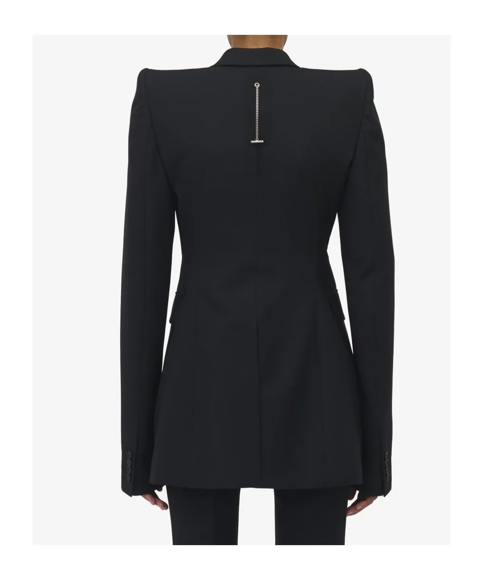 Stacked Shoulder Single-Breasted Jacket