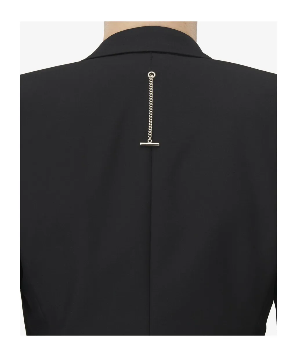 Stacked Shoulder Single-Breasted Jacket