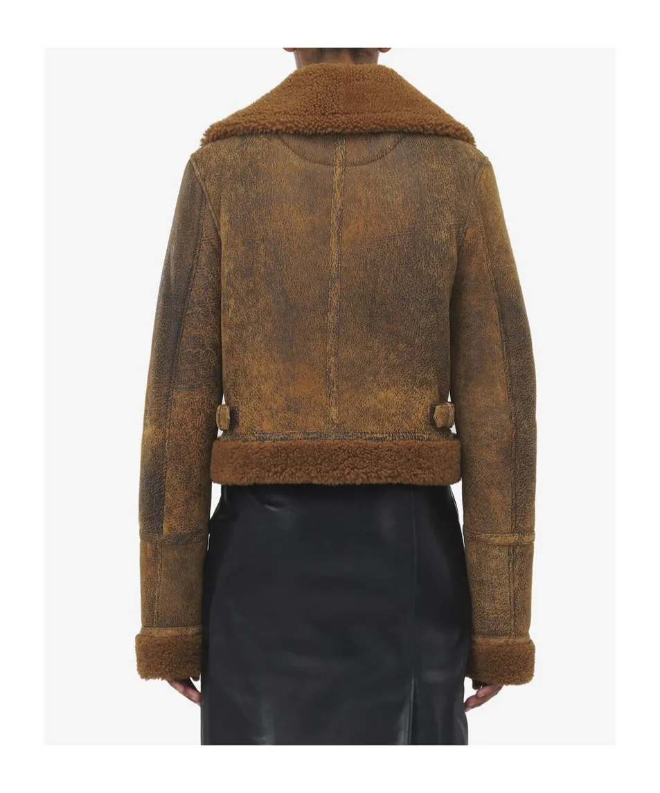 Off-Center Zip Aviator Jacket