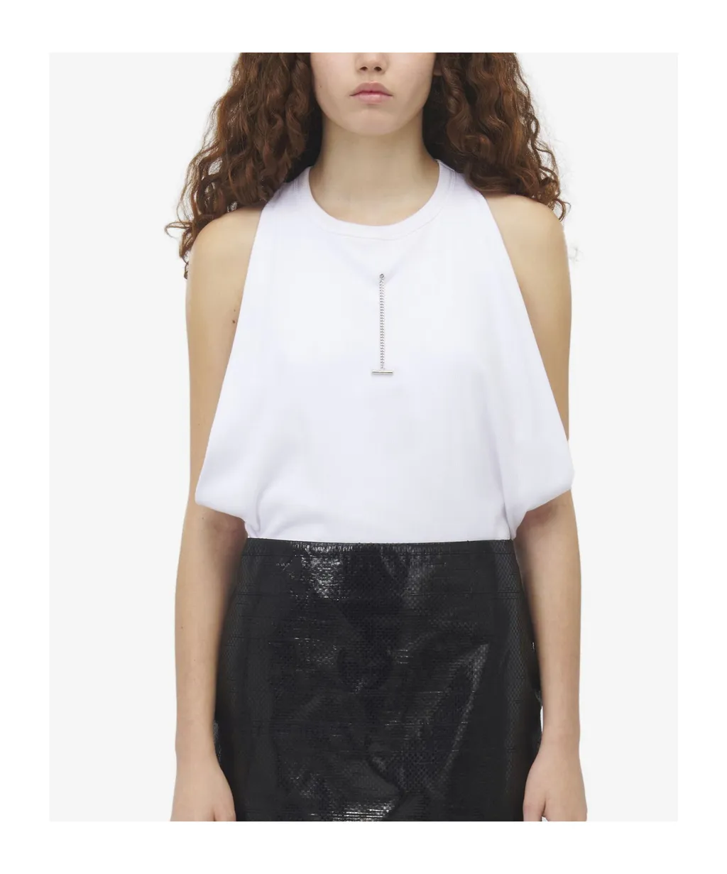 Draped Ribbed Tank Top