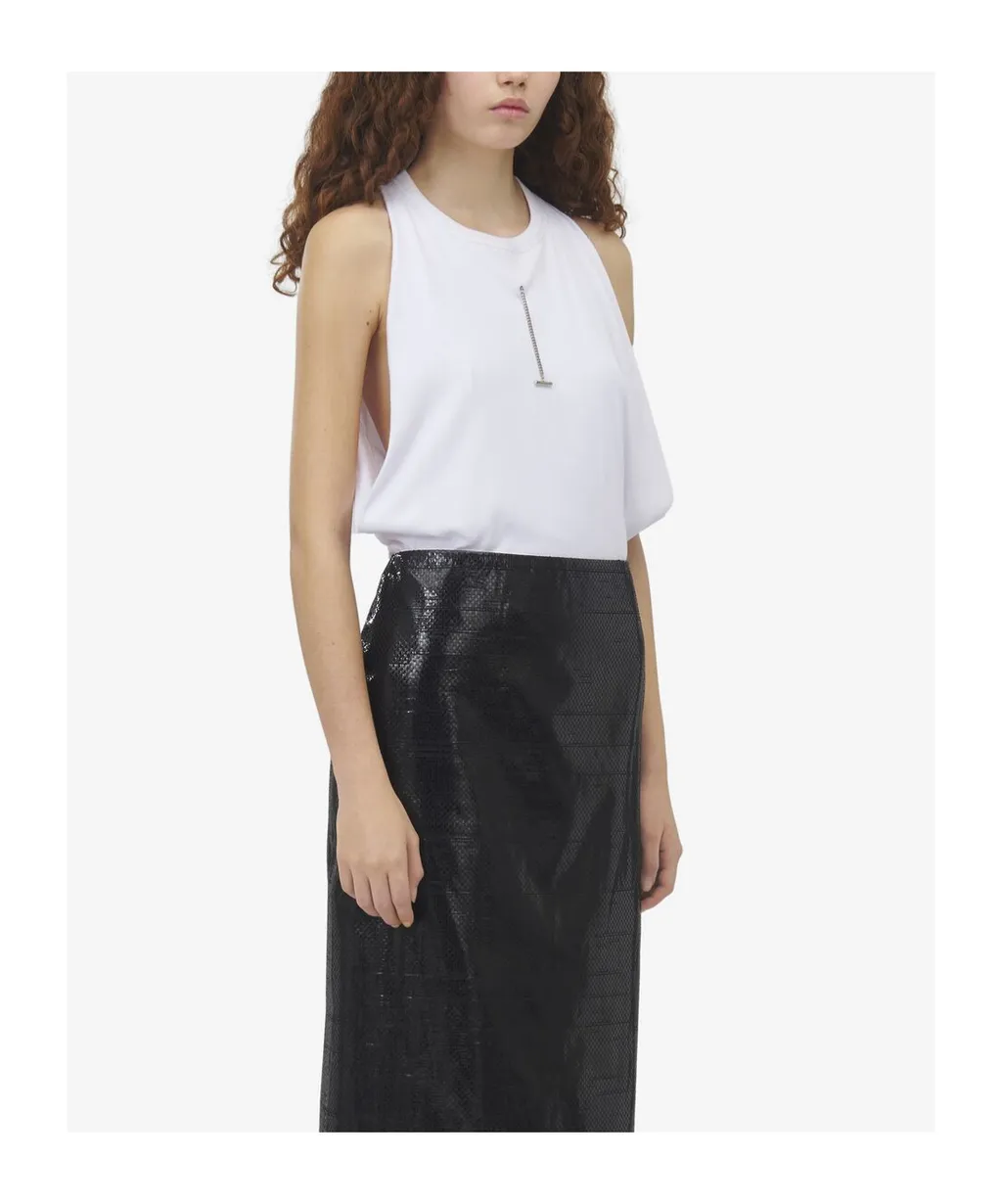 Draped Ribbed Tank Top