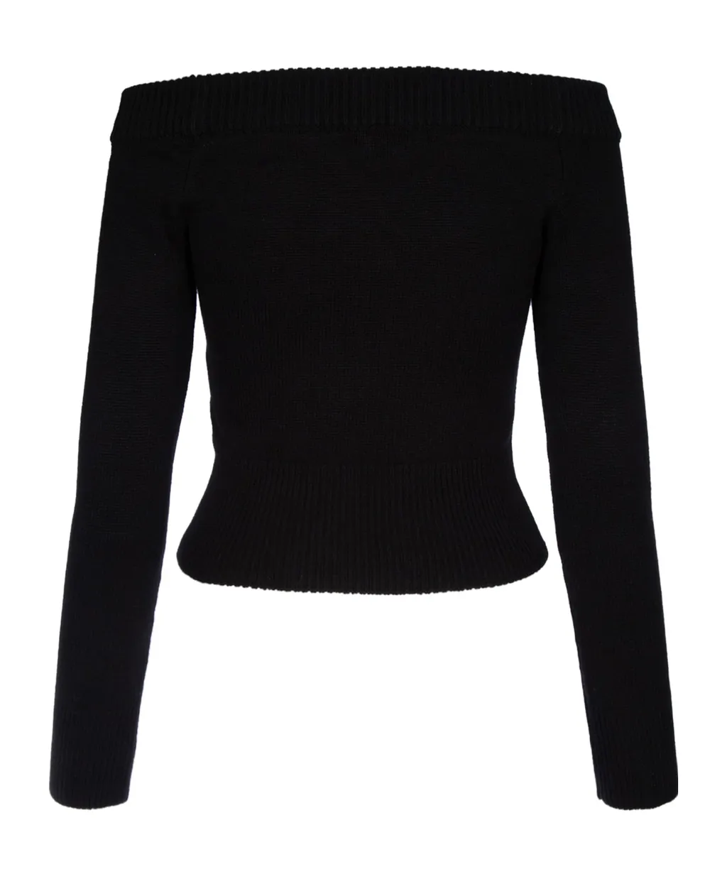 Off-Shoulder Knit Sweater