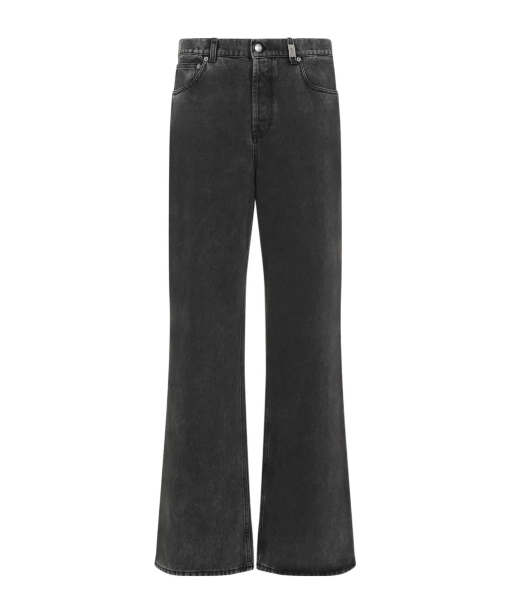 Logo Patch Wide-Leg Jeans