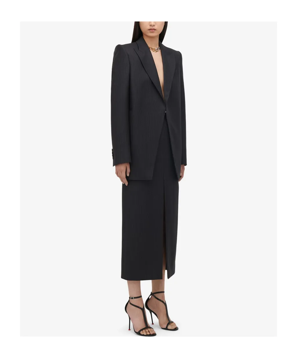 Pinstripe Pattern Blazer