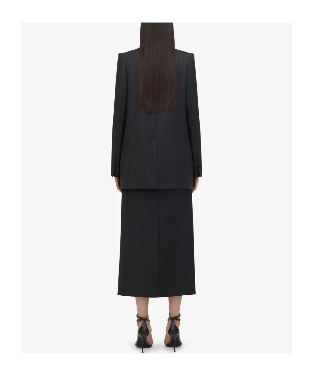 Pinstripe Pattern Blazer
