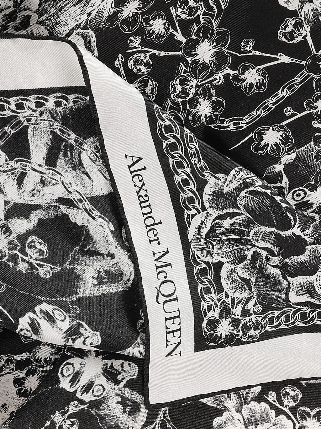 Flower Skeleton Silk Scarf