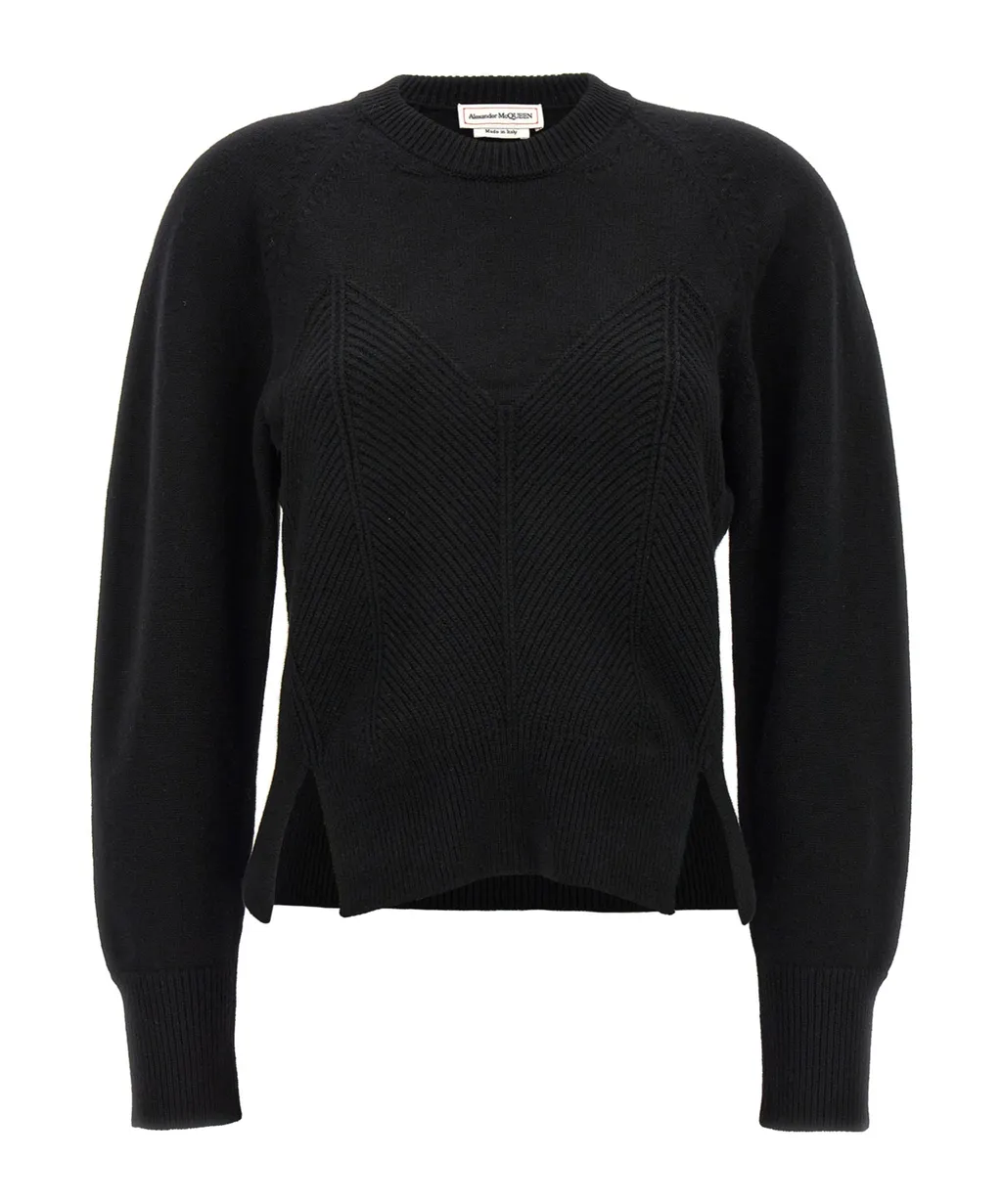Chevron Corset Crewneck Jumper