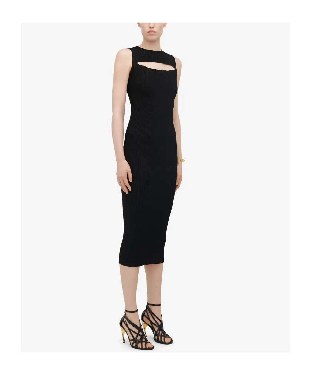 Cut-Out Knitted Sleeveless Dress