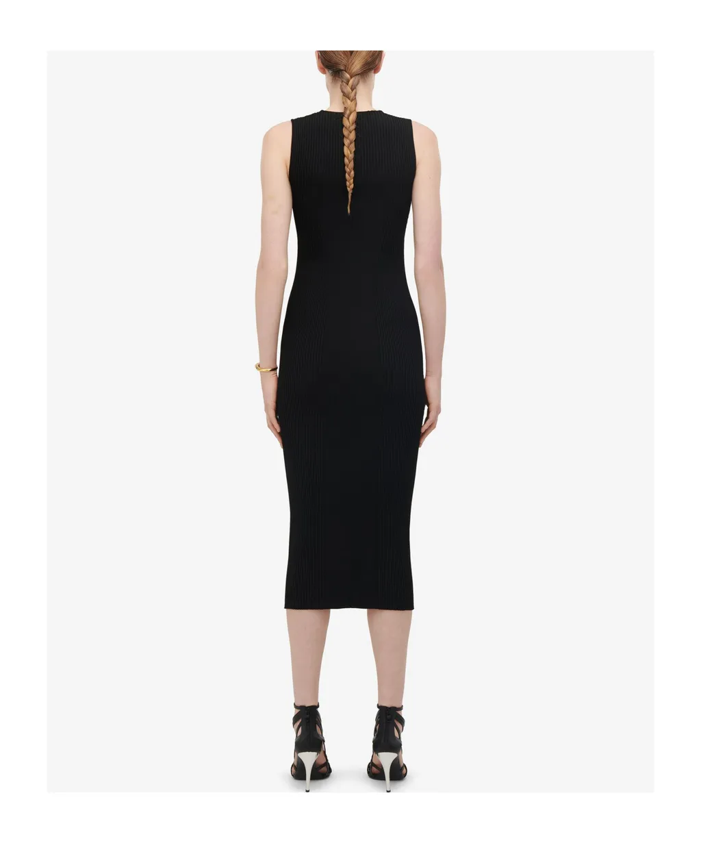 Cut-Out Knitted Sleeveless Dress