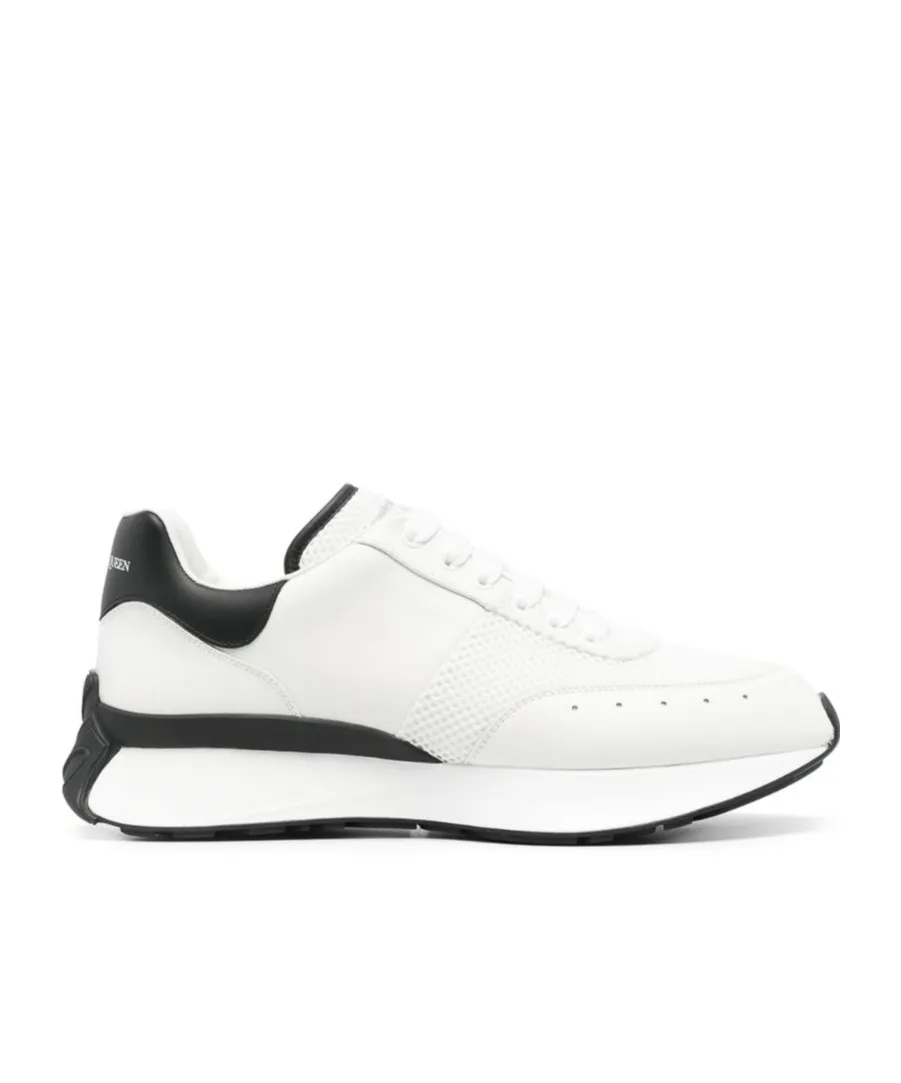 Logo Printed Mesh Lace-Up Sneakers