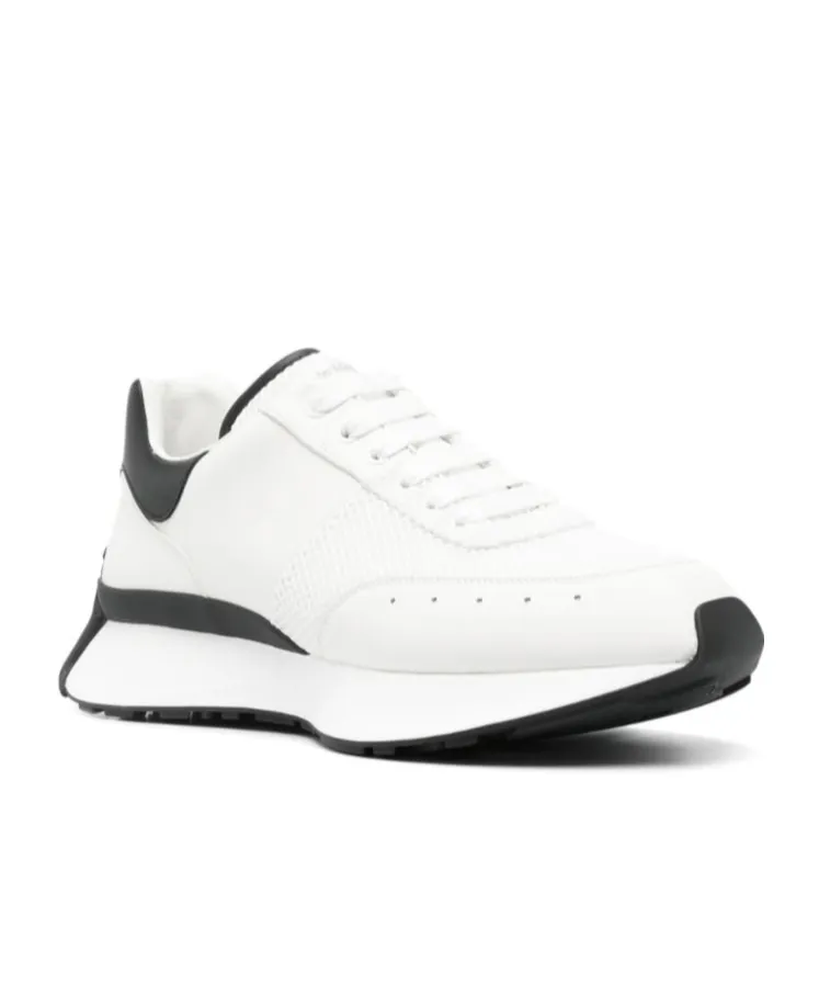 Logo Printed Mesh Lace-Up Sneakers