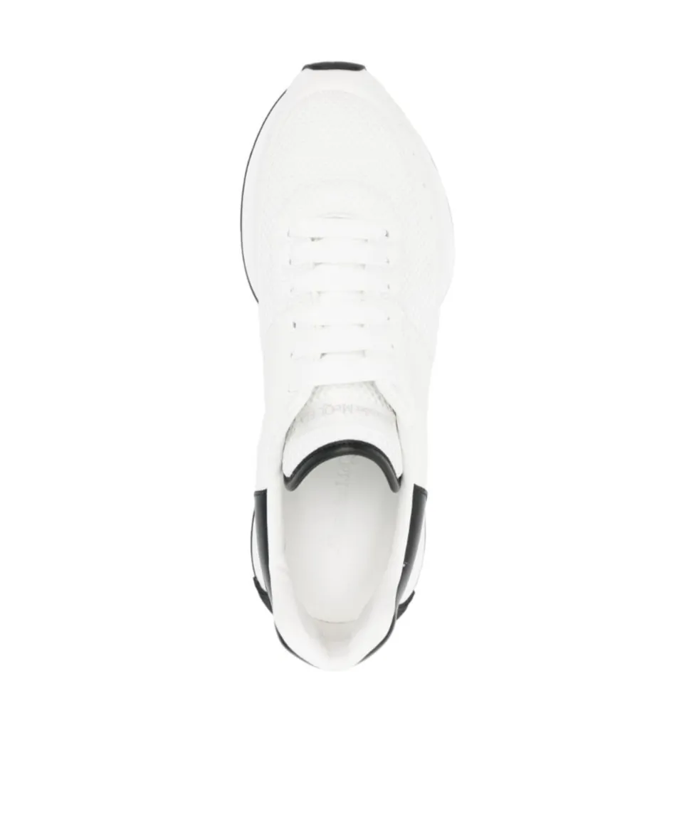 Logo Printed Mesh Lace-Up Sneakers