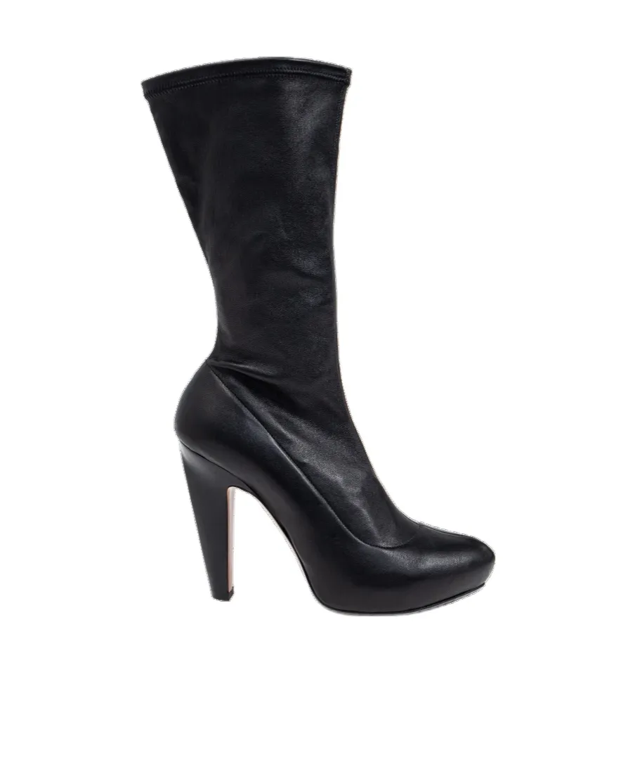 Pointed-Toe Platform Boots