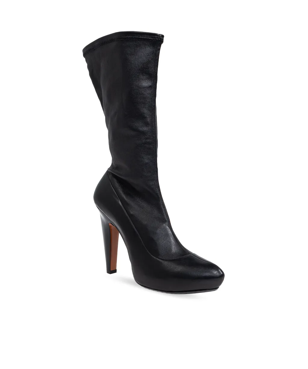 Pointed-Toe Platform Boots
