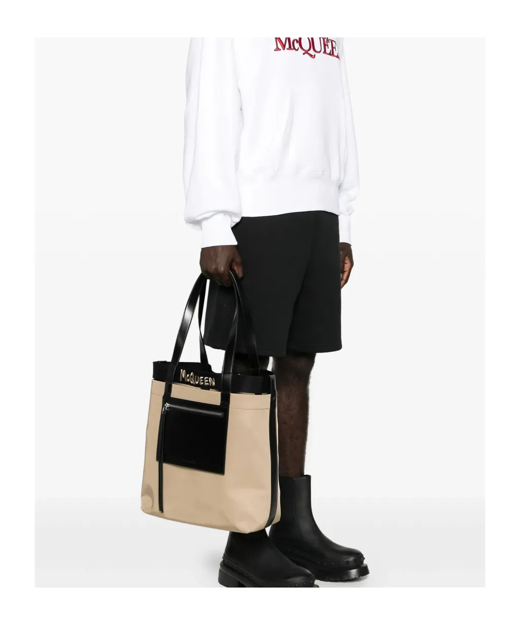 Logo-Embroidered Top Handle Bag