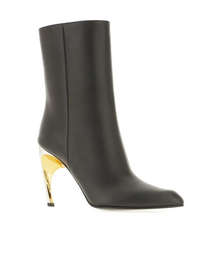 95Mm Leather Ankle Boots