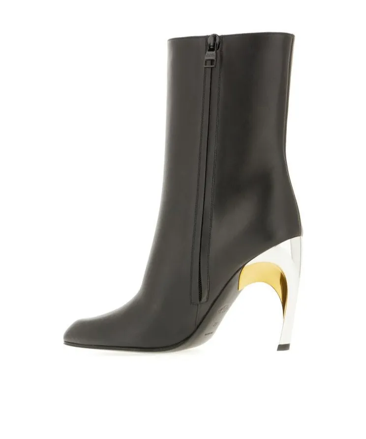 95Mm Leather Ankle Boots