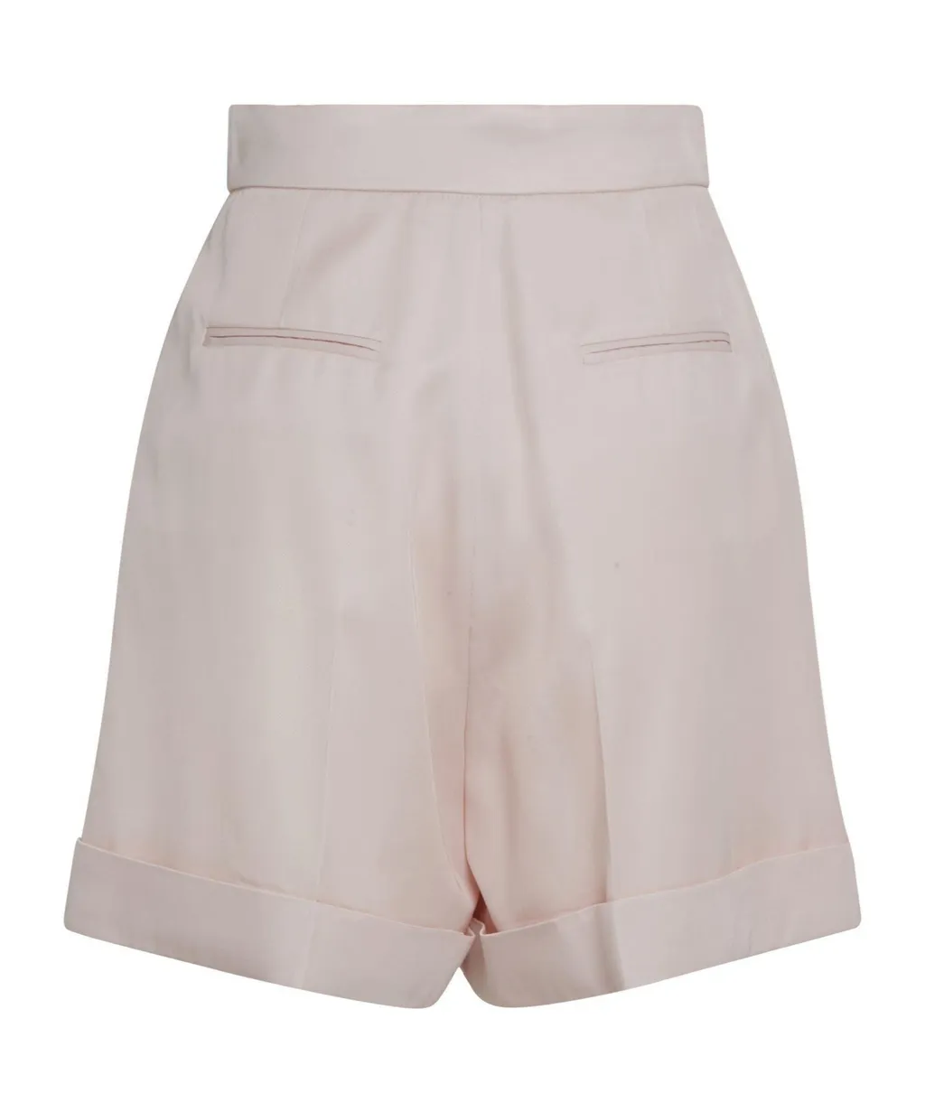 High-Waist Pleated-Detail Shorts