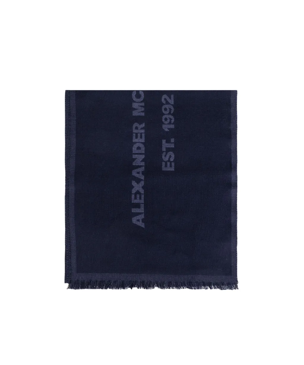 Oversized Graffiti Printed Frayed-Edge Scarf