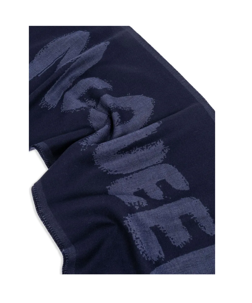 Oversized Graffiti Printed Frayed-Edge Scarf
