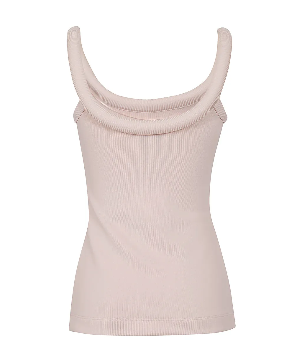3D-Detailed Sleeveless Ribbed Top