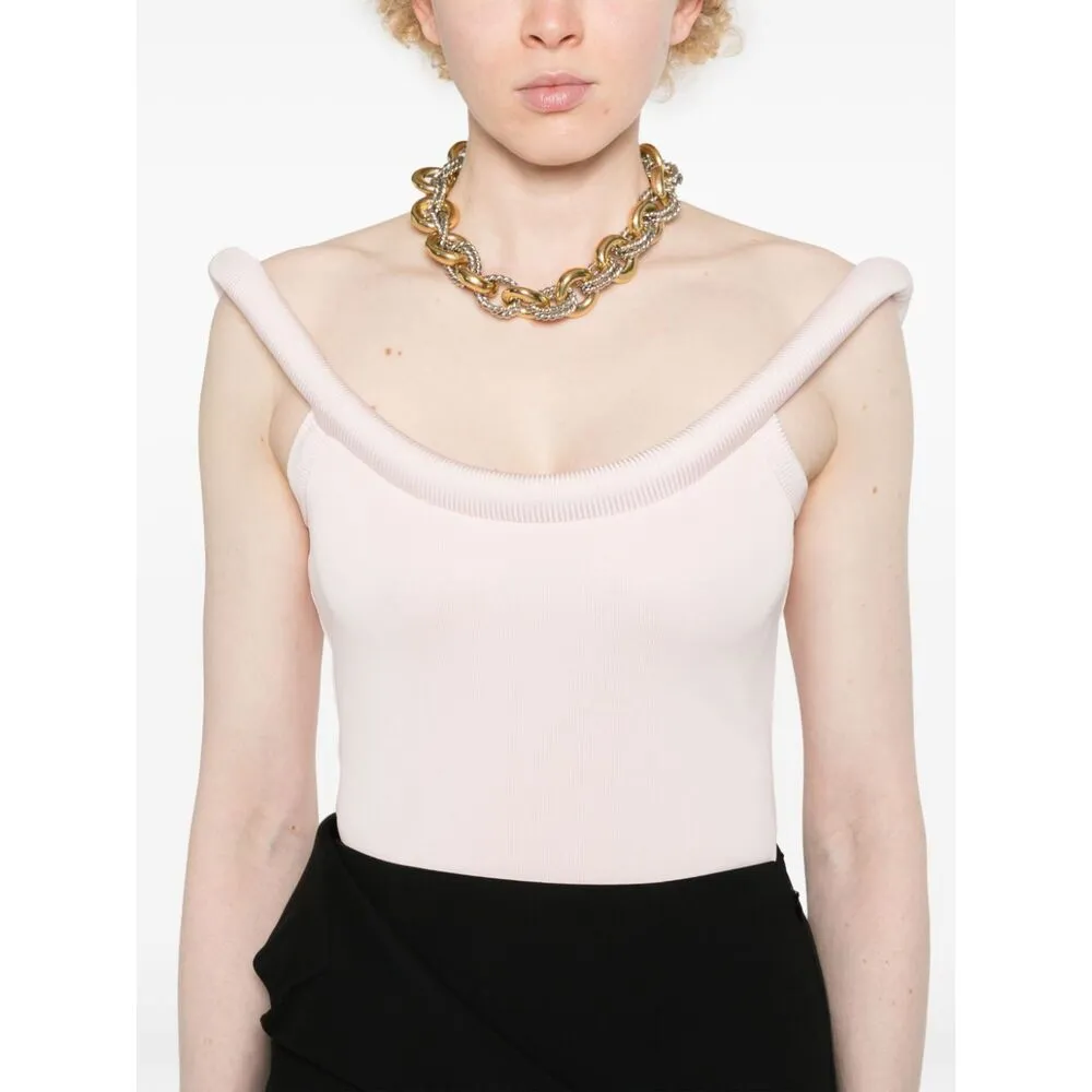 3D-Detailed Sleeveless Ribbed Top