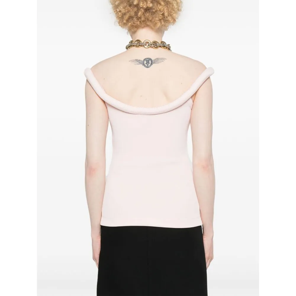 3D-Detailed Sleeveless Ribbed Top