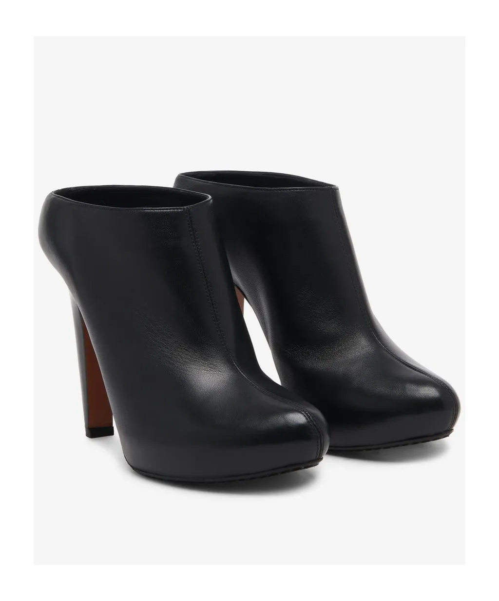 High Heeled Edge Platform Mules