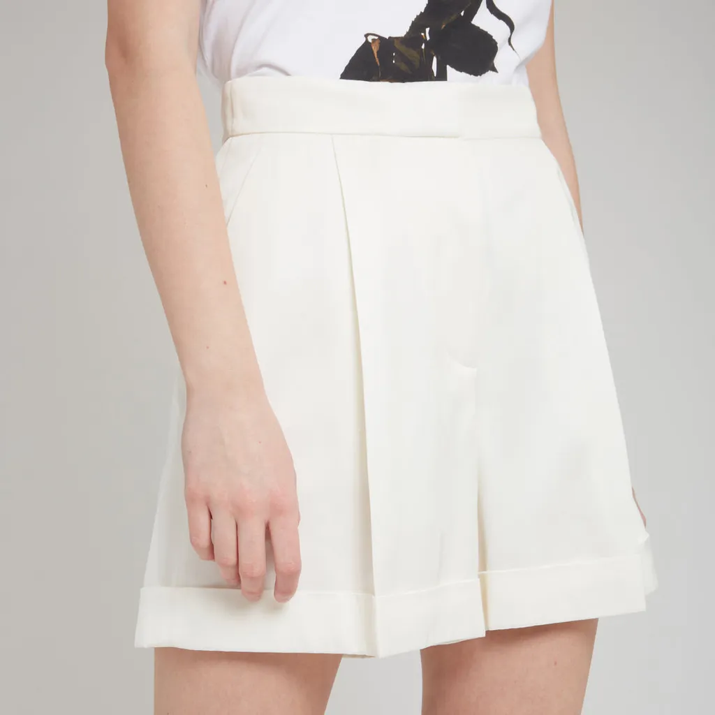 Pressed-Crease High-Waist Shorts