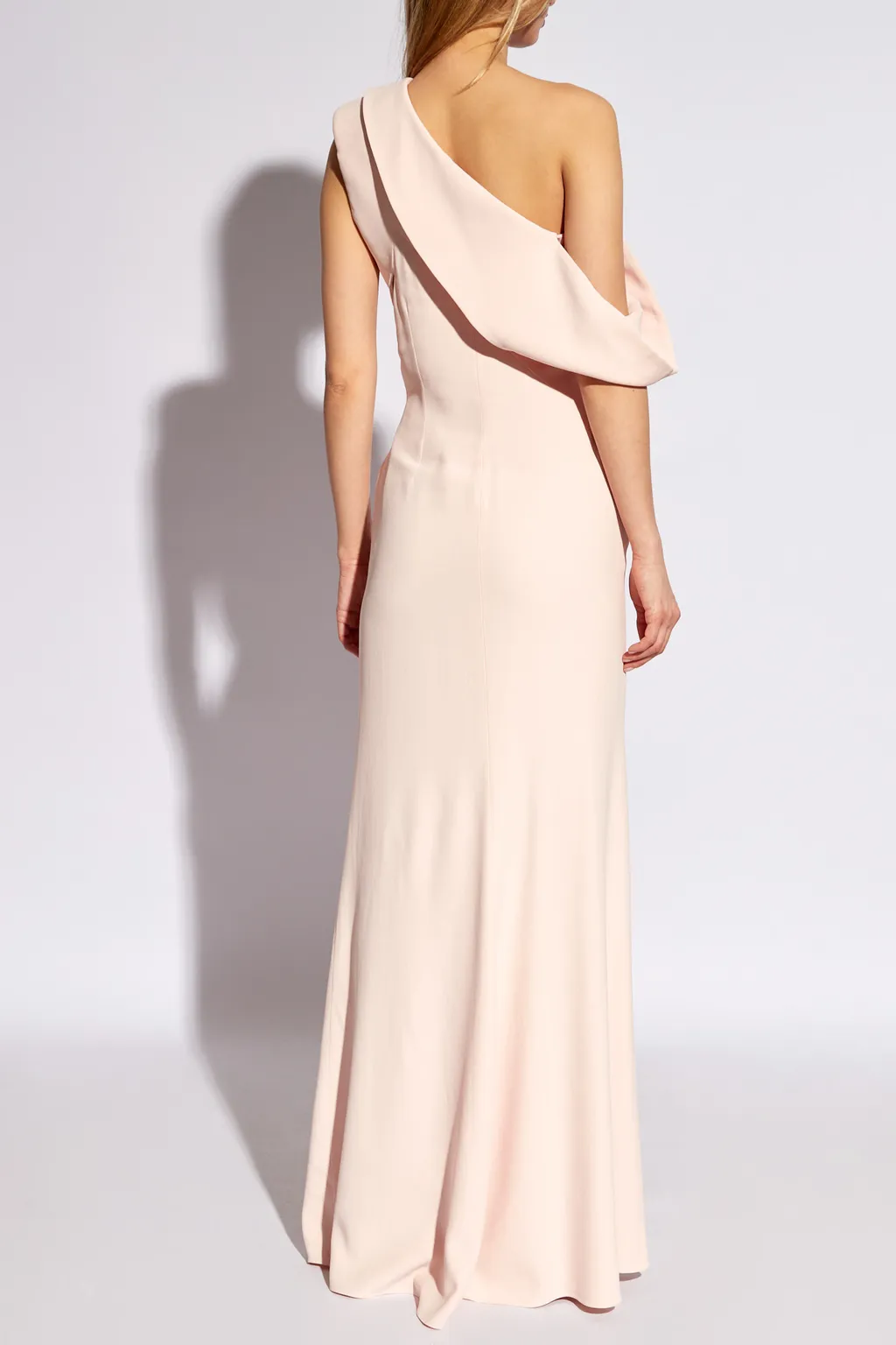 Cut-Out Detailed Asymmetric Shoulder Dress