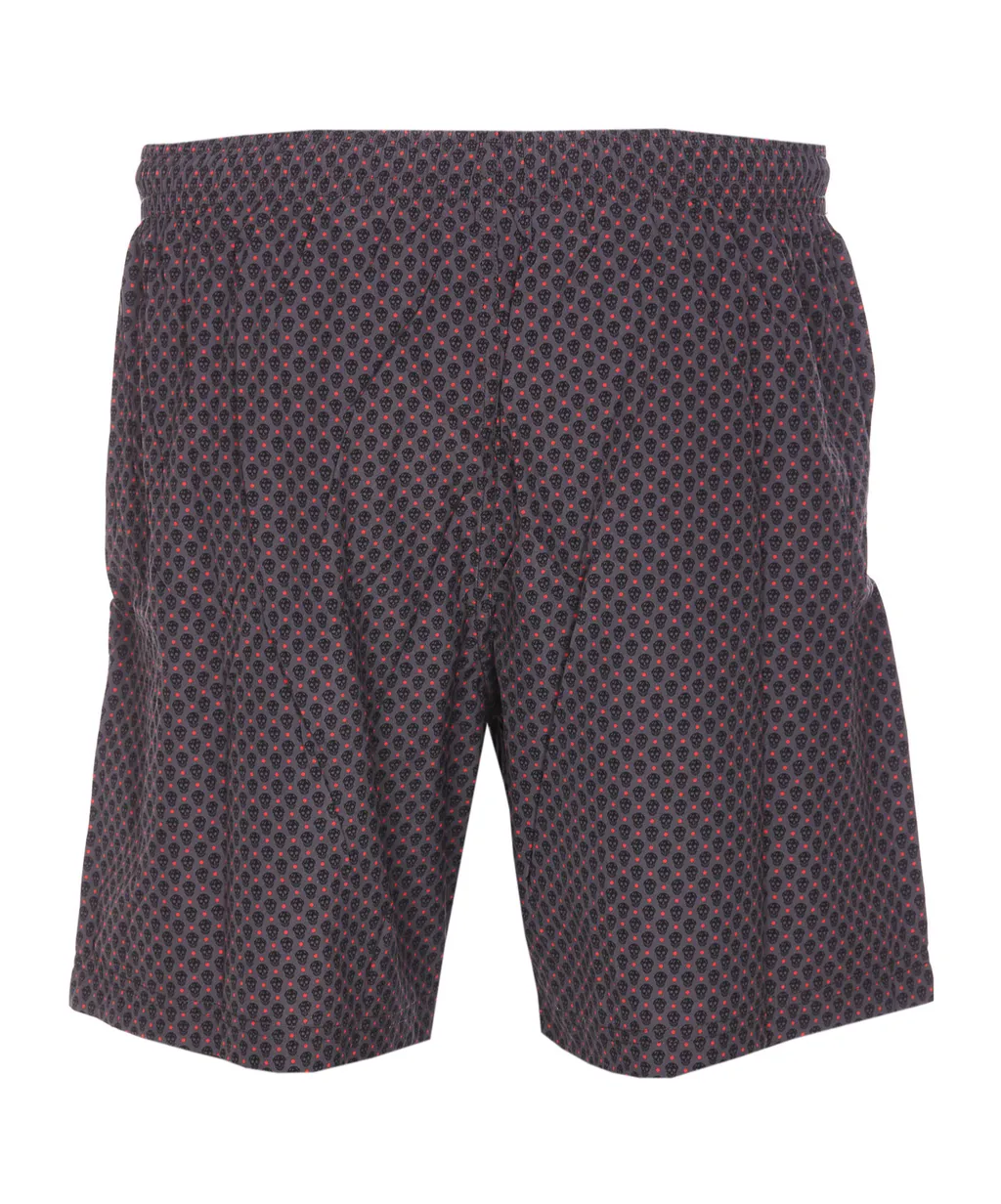 Spotted Skull Print Swim Shorts