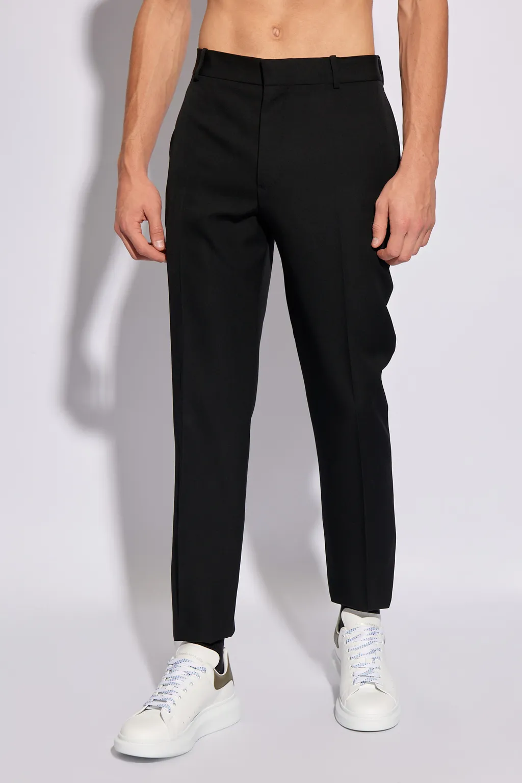 Mid-Rise Straight-Leg Tailored Trousers