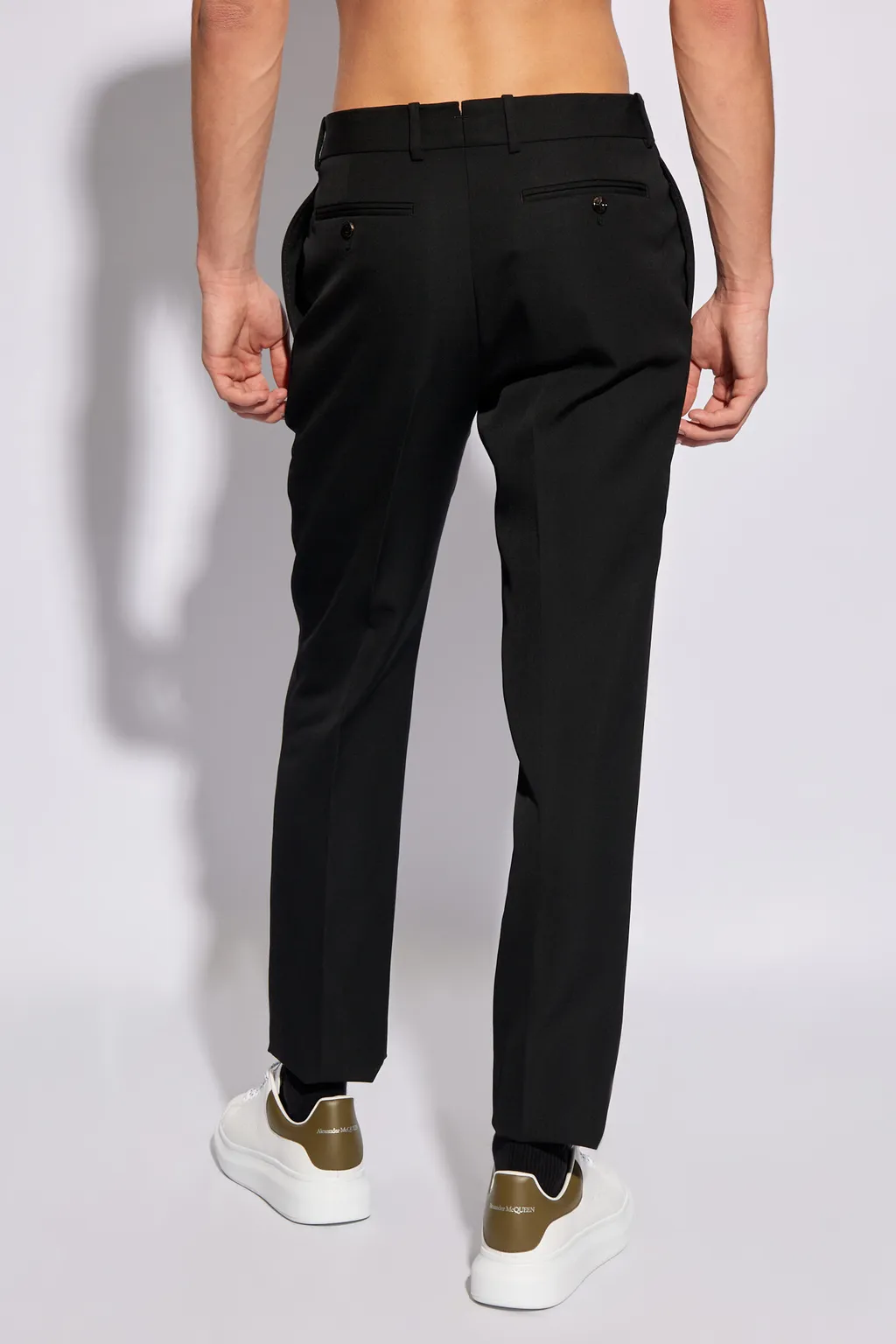 Mid-Rise Straight-Leg Tailored Trousers