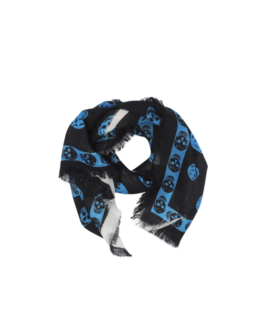 Slashed Skull Print Scarf