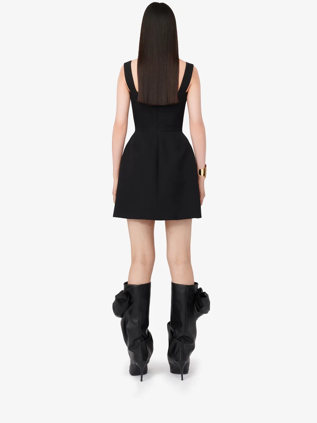 Button Embellished Square-Neck Slip Dress