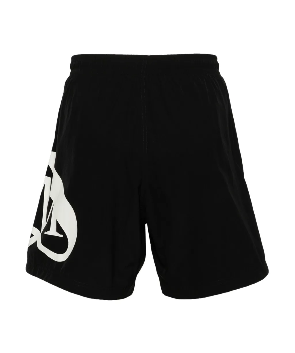 Seal-Printed Elasticated-Waist Swim Shorts